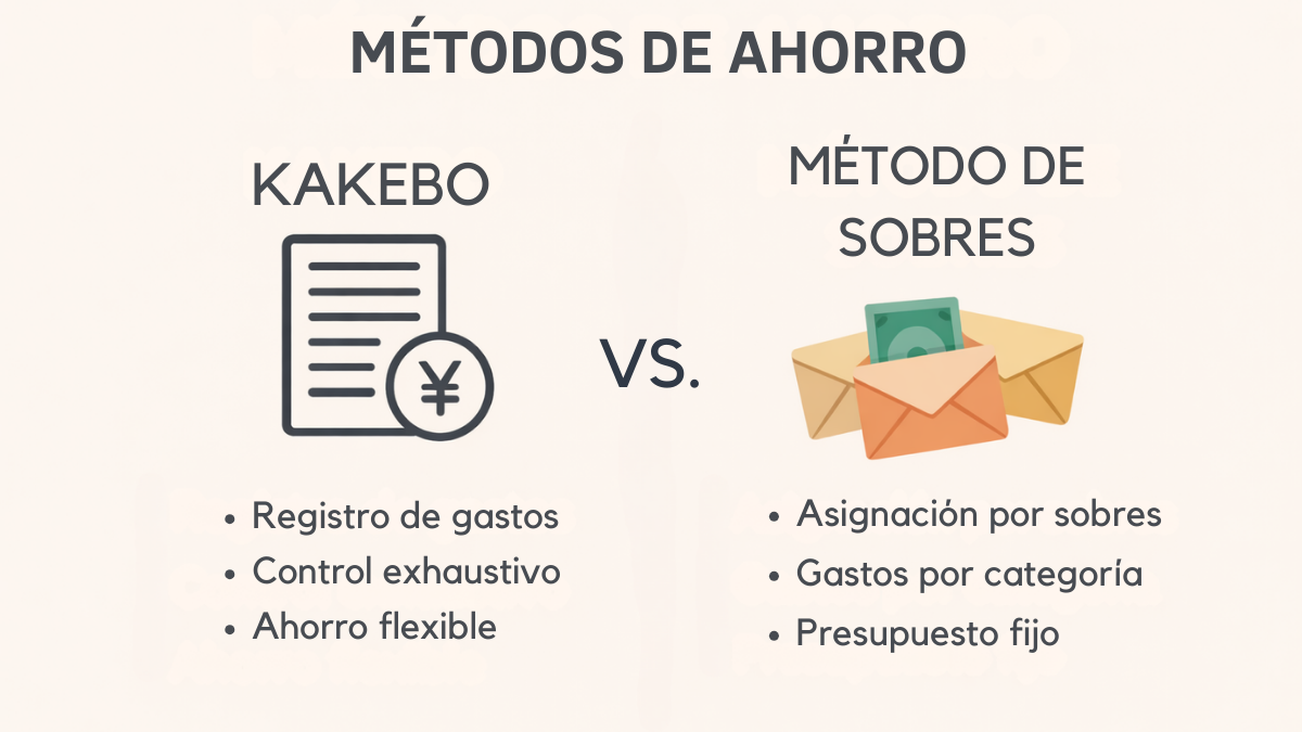 comparativa métodos de ahorro Kakebo vs sobres